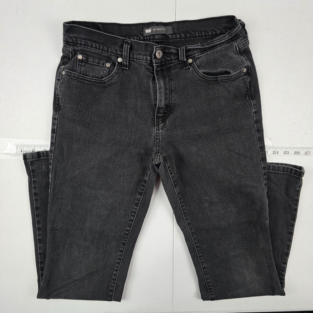 Levi's 515 Boot‎ Cut Jeans Women's 10M Black Denim Stretch Mid Rise 4546